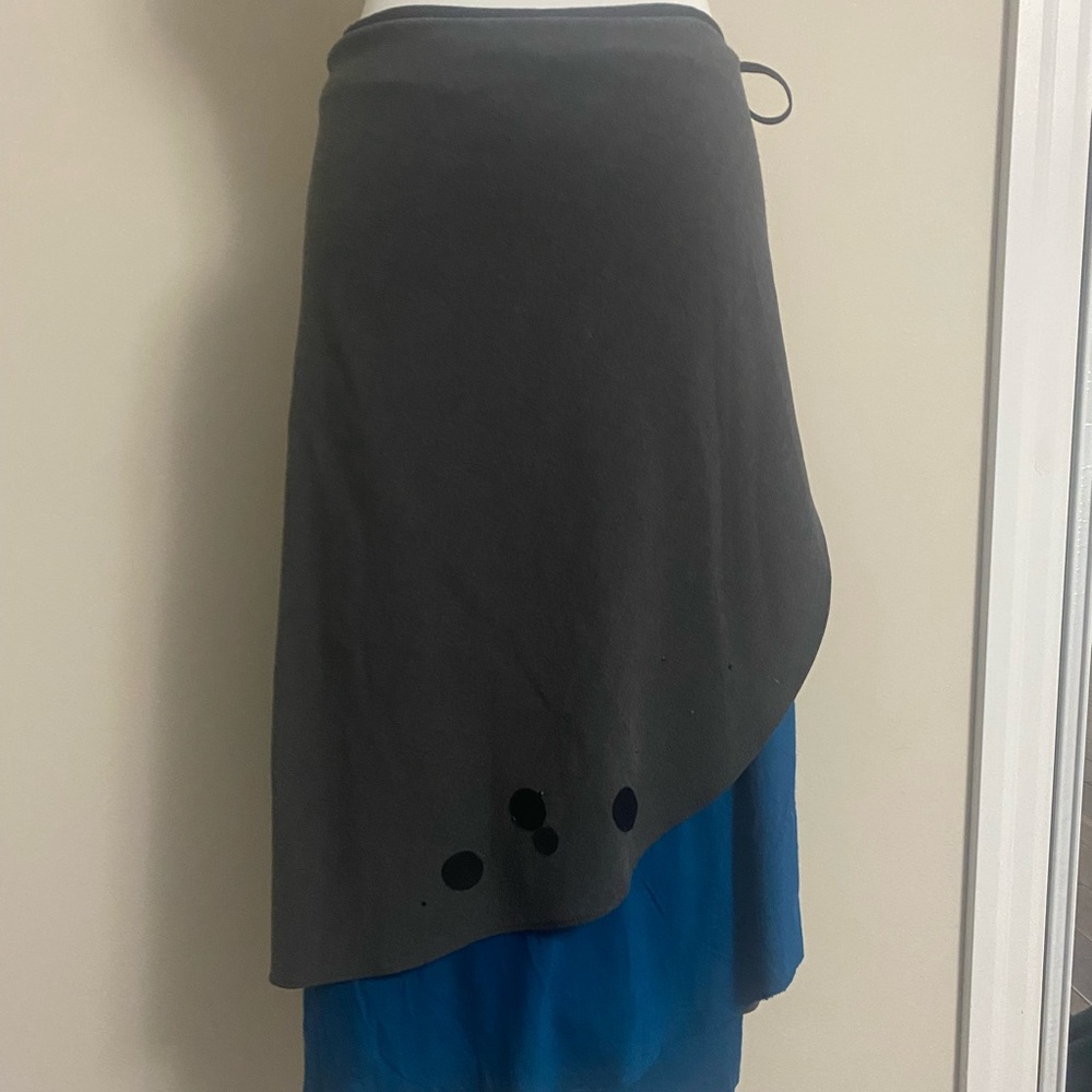 Women’s Nude Wrap Skirt Dark Grey & Teal